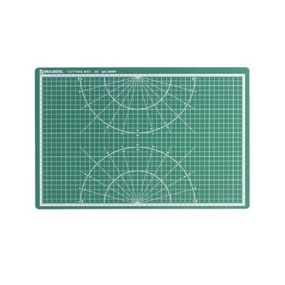 Коврик (мат) для резки BRAUBERG 3-слойный, А3 (450х300мм), двусторонний, толщина 3мм, зеленый,236904