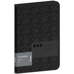 Папка на молнии Berlingo "DoubleBlack" А5+, 600мкм, черная, с рисунком