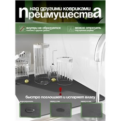 Нано коврик для сушки посуды черный 50*40см (3158)