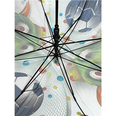 Зонт-трость детский прозрачный с рисунком полуавтомат Арт 2007/5