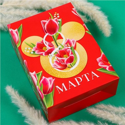 Коробка подарочная складная "8 марта", 16х23х7,5см, Mини Maус