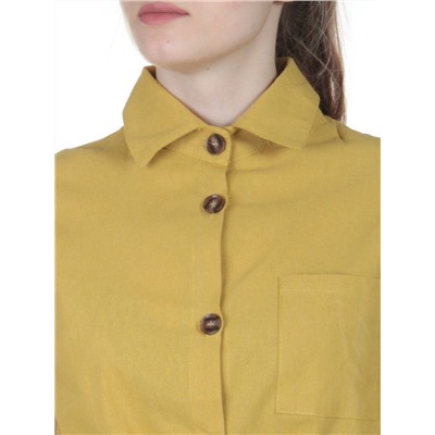 803 YELLOW Платье хлопковое с воротником Fashion