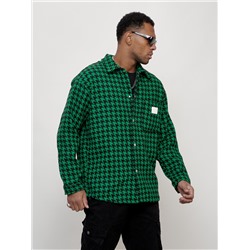 Ветровка рубашка мужская букле зеленого цвета 58379Z