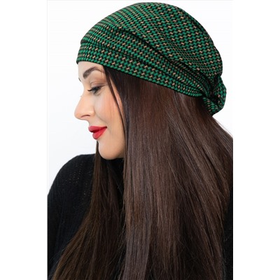 Чалма с бантом (зелено-бежевая) ЧБ4-23М