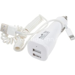 АЗУ ELTRONIC Premium для IPhone5/6/6Plus/7/7Plus 2 USB выхода (1000mAh/2100mAh) коробка (белый)
