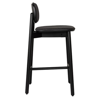 Стул барный с обивкой Saga, рогожка, темно-серый