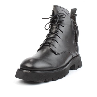 01-CA112-1 BLACK Ботинки демисезонные женские (натуральная кожа, байка)