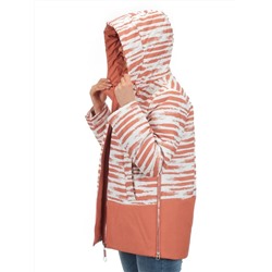 M8295 WHITE/TERRACOTTA Куртка демисезонная женская (100 гр. синтепон) Maria