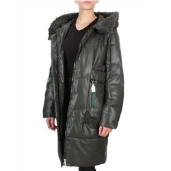 21-985 DARK GREEN Пальто зимнее женское AIKESDFRS (200 гр. холлофайбера)