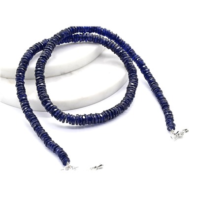 Бусы из натуральной Шпинели синей огранка, 48см, 53г.