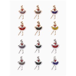 Брошь «Балеринка» мини, МИКС