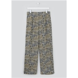 Line Print Wide Leg Co-Ord Trousers