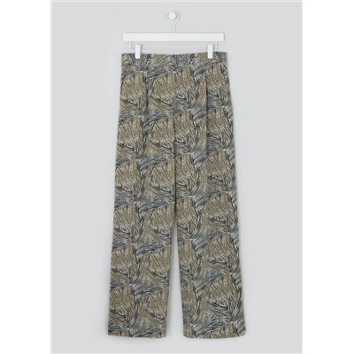 Line Print Wide Leg Co-Ord Trousers