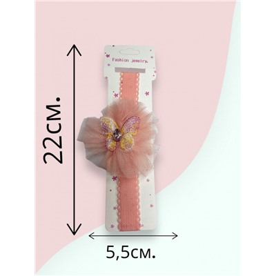 Ободок-повязка детская с бабочкой Арт ОБ8А тип 3