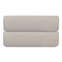 Простыня на резинке изо льна и хлопка серо-бежевого цвета из коллекции Essential, 160х200х30 см
