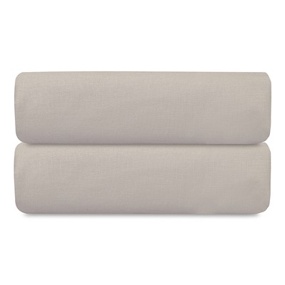 Простыня на резинке изо льна и хлопка серо-бежевого цвета из коллекции Essential, 160х200х30 см