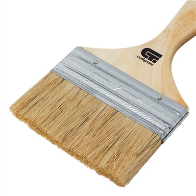 Кисть плоская 100 мм, натуральная щетина, деревянная ручка Сибртех