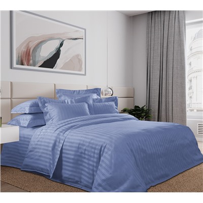 Ткань страйп-сатин / Синий