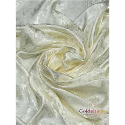 Платок однотонный из натурального шелка айвори Арт В1051/09