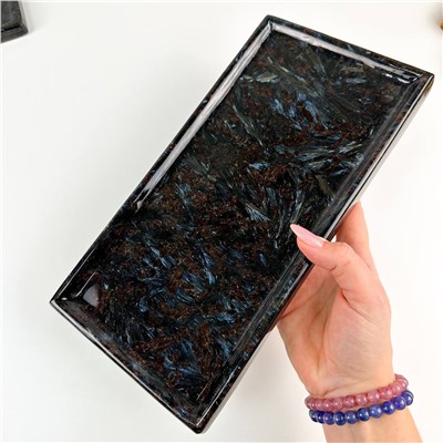 Радуга Самоцветов Блюдо из Арфведсонита (Нуумит)