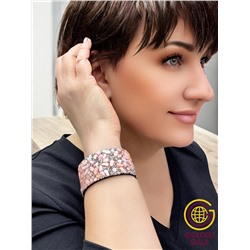 Браслет с камнями на магнитной застежке Арт: БРК/15 (розовый перламутр)