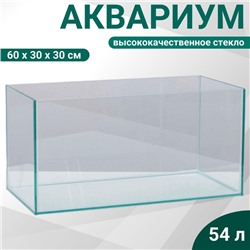 Аквариум Прямоугольный "Аваскейп" прозрачный шов , 54 литра, 60 х 30 х 30 см