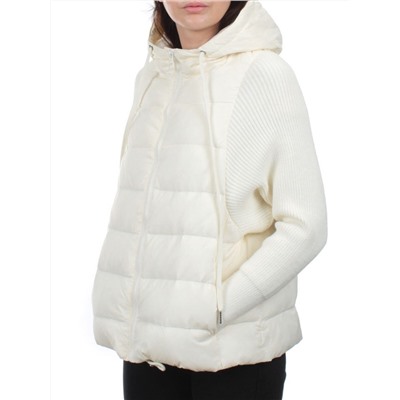 GB 8105 MILK WHITE Пуховик облегченный женский (пух, трикотаж)