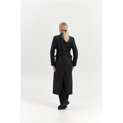 Пальто женское демисезонное 26326 (серый/диагональ)