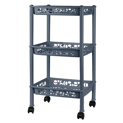 Этажерка Keeplex Light на колесиках трехсекционная малая прямоугольная 37×29×69 см KL282612026 космический серый