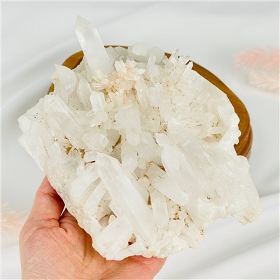 Радуга Самоцветов Друза Горного Хрусталя на подставке