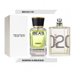 Tester Beas U701 Escentric Molecules Escentric 02 edp 25 ml, Парфюм унисекс Beas U701 создан по мотивам аромата Escentric Molecules Escentric 02