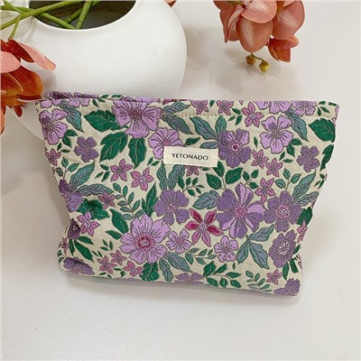 Retro capacious cosmetic bag, portable small clutch bag, organizer bag, french style, high-quality style