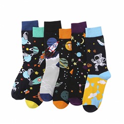 Space trend socks, mid-length, European style, wholesale