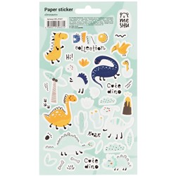 Наклейки бумажные MESHU "Dinosaurs", 12*21см, 36 наклеек, европодвес