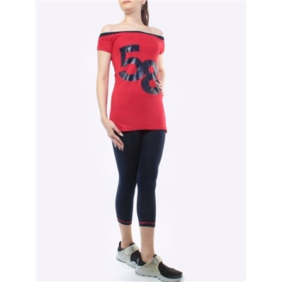 1202 RED/DK. BLUE Спортивный костюм для фитнеса женский (90% вискоза, 10% лайкра)