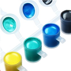 Краска акриловая, набор 6 цветов х 5 мл, WizzArt Kid, Pearl, ПЕРЛАМУТРОВЫЕ (повышенное содержание пигмента), морозостойкие