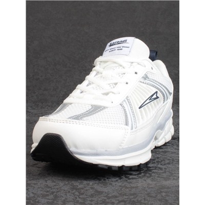 05-P234-2 WHITE/GRAY Кроссовки женские (искусственные материалы, сетка)