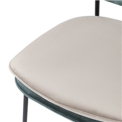 Стул Pea, велюр, сине-зеленый/бежевый