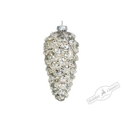 Шишка серебряная винтажная (стекло) 6,2х13,3 см