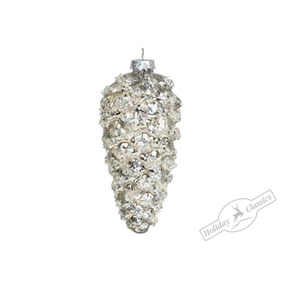 Шишка серебряная винтажная (стекло) 6,2х13,3 см