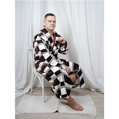 Халат Мистер клетка коричневый ИвК
