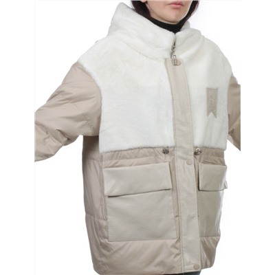 M24-209 BEIGE Куртка демисезонная женская (100 гр. холлофайбер)