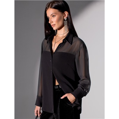 Блузка полупрозрачная из креп шифона