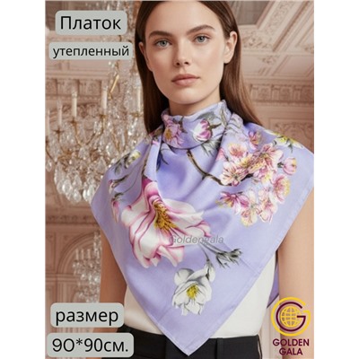 Платок утепленный "Цветы яблони" Арт 2025/06 (лаванда)