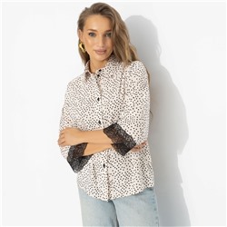 Рубашка комбинированная с кружевом, Работаю красиво (оригинал)