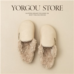 Demi-season fleece keep warm non-slip slippers indoor