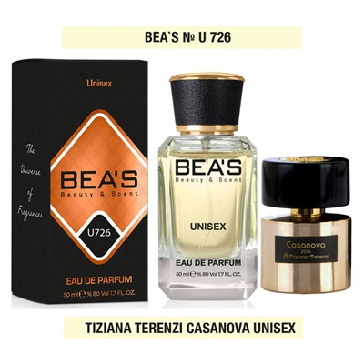 Beas U726 Tiziana Terenzi Casanova edp 50 ml, Парфюм унисекс Beas U726 создан по мотивам аромата Tiziana Terenzi Casanova