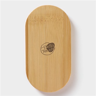 Набор для специй BellaTenero, солонка 130 мл, перечница 130 мл, на бамбуковой подставке, фарфор, белый