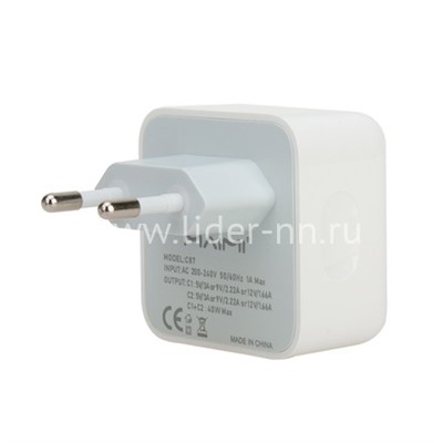СЗУ с 2 USB-C выходами (PD3.0) 40W (5V-3.0A/9V-2.2A/12V-1.66A) MAIMI C87 (белый)
