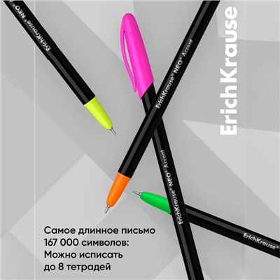 Набор ручек шариковых 4 шт, ErichKrause, "Neo Stick Accent" узел 0.7 мм цвет синяя
